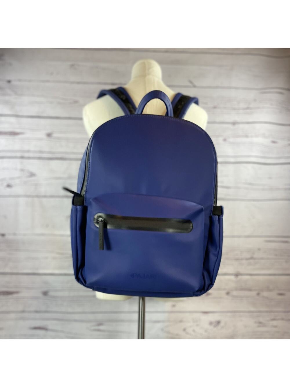 Pajar Rubberized Backpack Blue Water Resistant Travel School Laptop Backpack